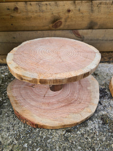 Bundle of log slice cake stands