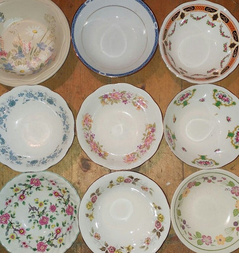 20 x Vintage Mismatched China Cereal Breakfast Bowls