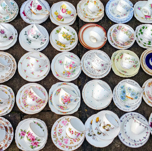 Job Lot of 5 (15pcs) Vintage Mismatched China Tea Cup Saucer Side Plate Trios Set Floral Tableware
