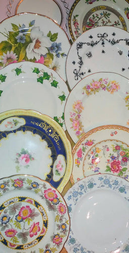 50 Job Lot Vintage Mismatched China Medium Salad Dessert Starter Plates
