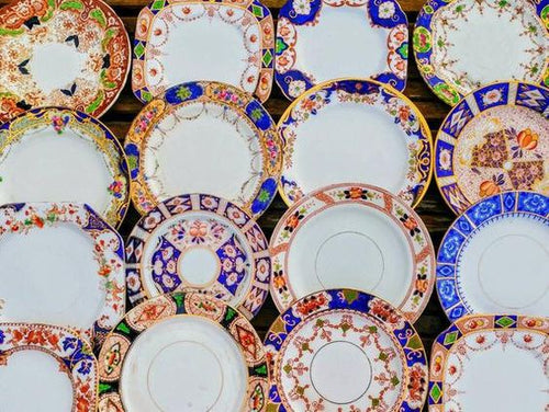 50 x Vintage Antique Imari Mismatched China Small Side Plates