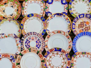 10 x Vintage Antique Imari Mismatched China Small Side Plates